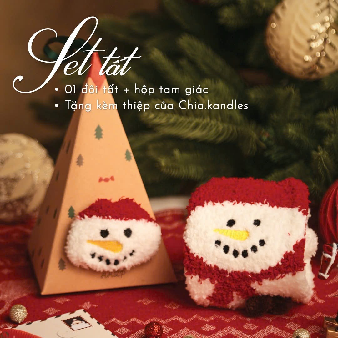 11 Mẫu Tất Giáng Sinh Kèm Hộp Tam Giác