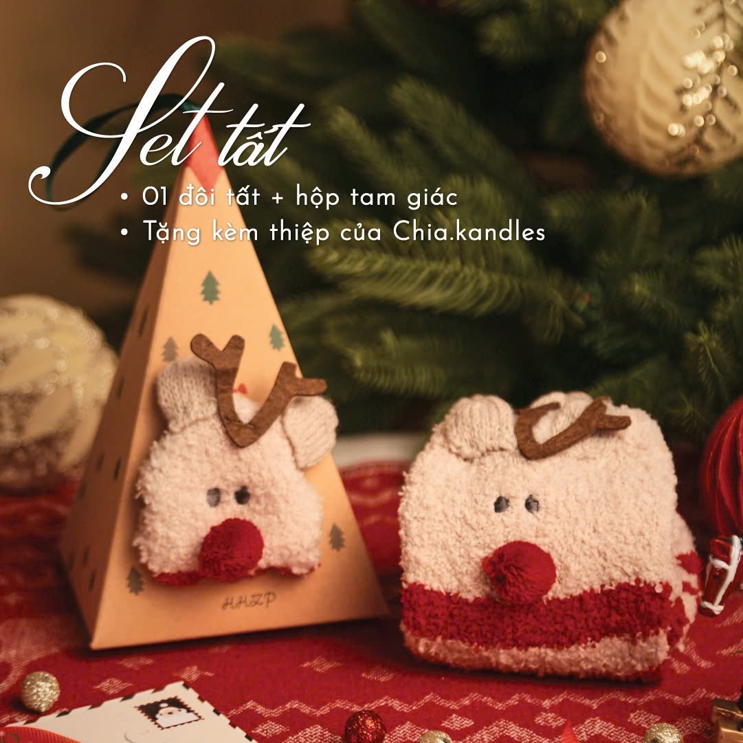 11 Mẫu Tất Giáng Sinh Kèm Hộp Tam Giác