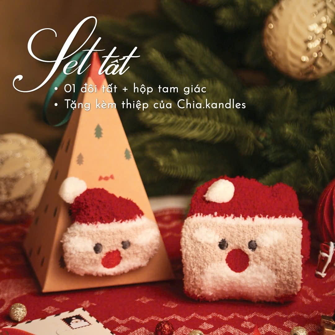 11 Mẫu Tất Giáng Sinh Kèm Hộp Tam Giác