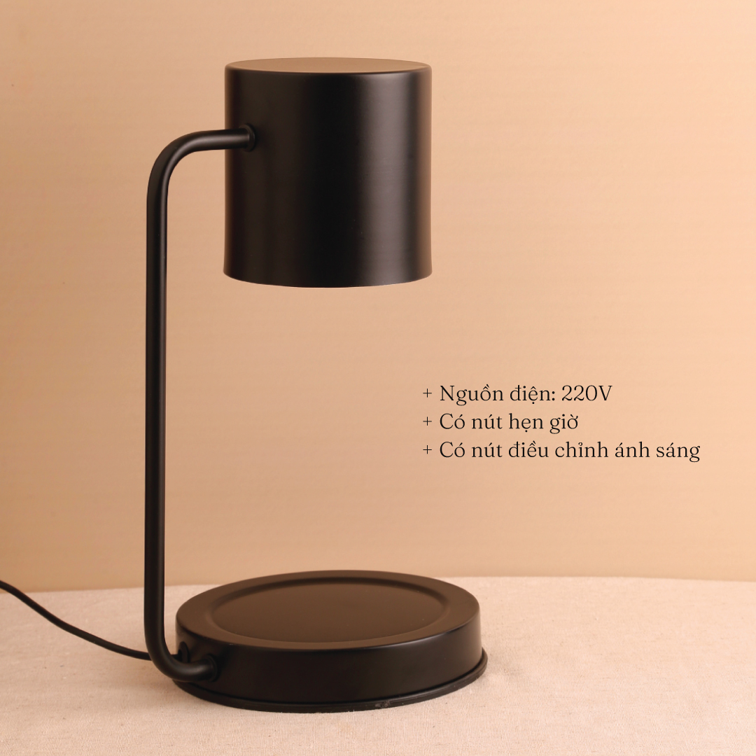 Đèn Đốt Nến Hình Trụ Đen
